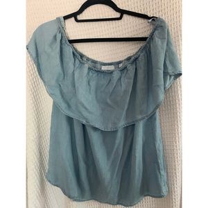 Denim off the shoulder top